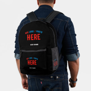 STYLISH MODERN CUSTOMIZABLE BLACK VERIFIED BRANDED PRINTED BACKPACK