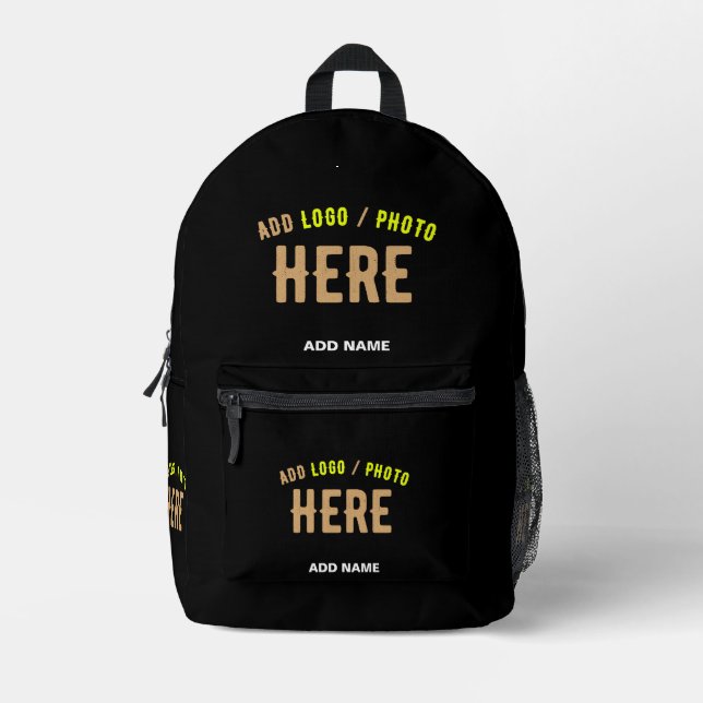 STYLISH MODERN CUSTOMIZABLE BLACK VERIFIED BRANDED PRINTED BACKPACK (Front)
