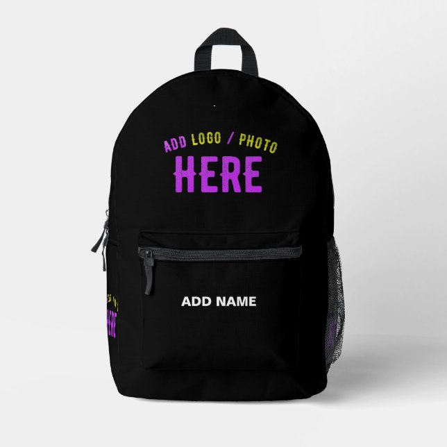 STYLISH MODERN CUSTOMIZABLE BLACK VERIFIED BRANDED PRINTED BACKPACK (Front)