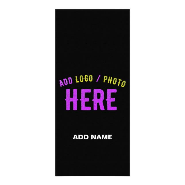 STYLISH MODERN CUSTOMIZABLE BLACK VERIFIED BRANDED RACK CARD (Front)