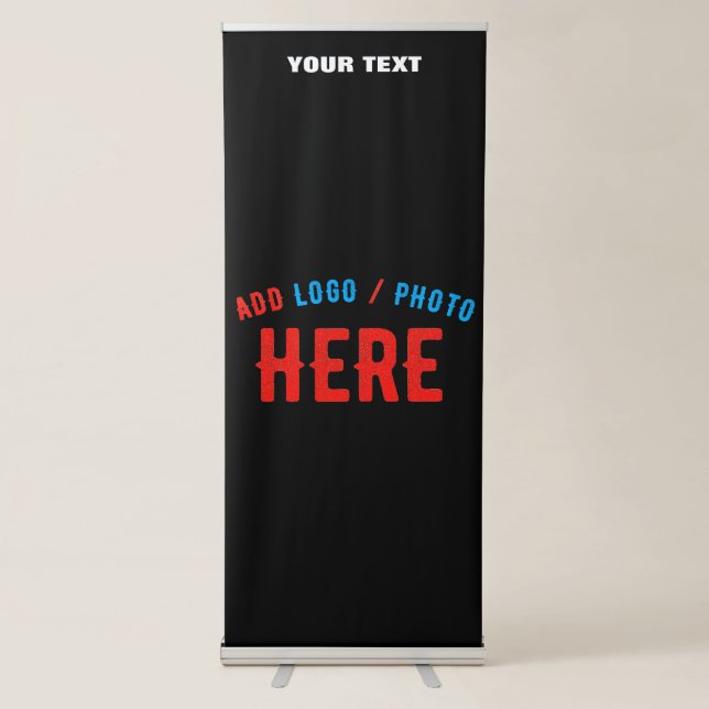 STYLISH MODERN CUSTOMIZABLE BLACK VERIFIED BRANDED RETRACTABLE BANNER (Front)