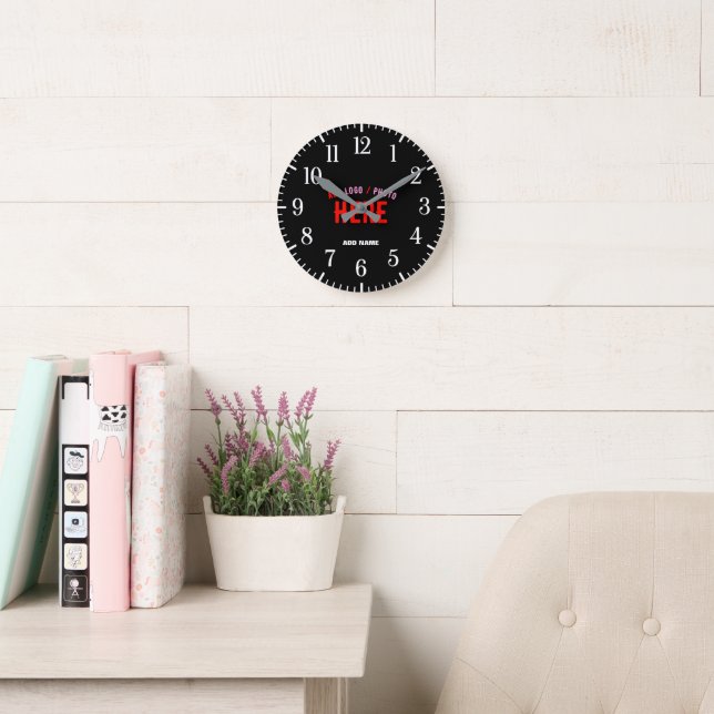 STYLISH MODERN CUSTOMIZABLE BLACK VERIFIED BRANDED ROUND CLOCK (Reading Room)
