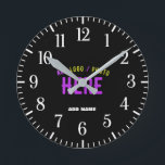 STYLISH MODERN CUSTOMIZABLE BLACK VERIFIED BRANDED ROUND CLOCK<br><div class="desc">THIS IS A DESIGN FITTING FOR EVERYONE.YOU CAN CHANGE, RESIZE OR ADD LOGO, PHOTO, TEXT AND COLOURS THE WAY YOU LIKE.THANK YOU.</div>