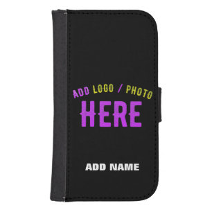 STYLISH MODERN CUSTOMIZABLE BLACK VERIFIED BRANDED SAMSUNG S4 WALLET CASE