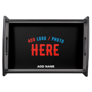 STYLISH MODERN CUSTOMIZABLE BLACK VERIFIED BRANDED SERVING TRAY