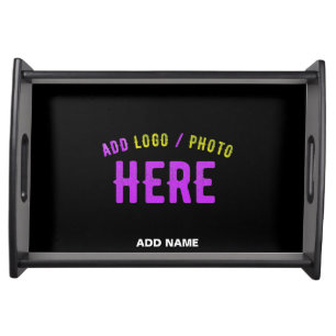 STYLISH MODERN CUSTOMIZABLE BLACK VERIFIED BRANDED SERVING TRAY