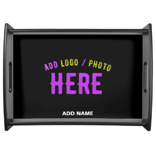 STYLISH MODERN CUSTOMIZABLE BLACK VERIFIED BRANDED SERVING TRAY