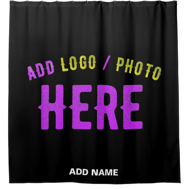 STYLISH MODERN CUSTOMIZABLE BLACK VERIFIED BRANDED SHOWER CURTAIN (Front)