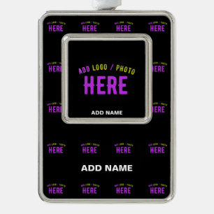 STYLISH MODERN CUSTOMIZABLE BLACK VERIFIED BRANDED SILVER PLATED FRAMED ORNAMENT