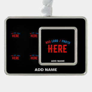 STYLISH MODERN CUSTOMIZABLE BLACK VERIFIED BRANDED SILVER PLATED FRAMED ORNAMENT