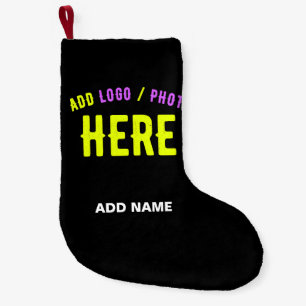 STYLISH MODERN CUSTOMIZABLE BLACK VERIFIED BRANDED SMALL CHRISTMAS STOCKING