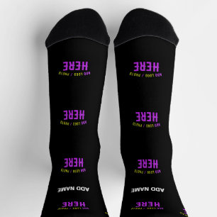 STYLISH MODERN CUSTOMIZABLE BLACK VERIFIED BRANDED SOCKS