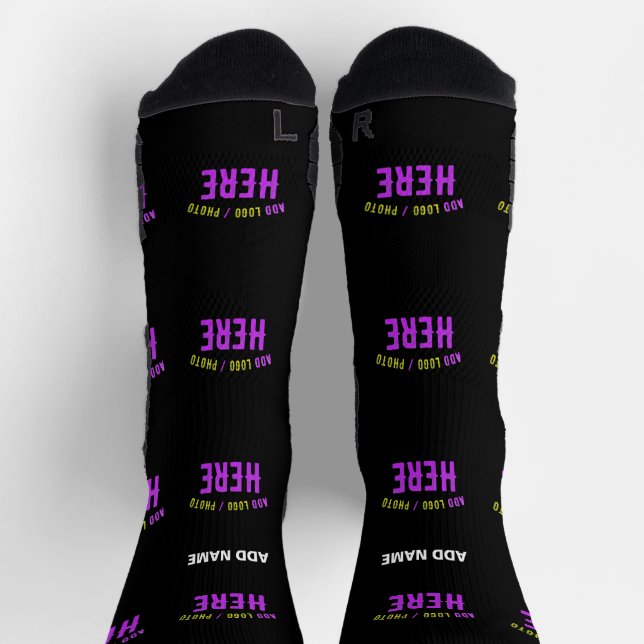STYLISH MODERN CUSTOMIZABLE BLACK VERIFIED BRANDED SOCKS (Top)