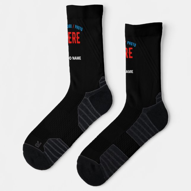STYLISH MODERN CUSTOMIZABLE BLACK VERIFIED BRANDED SOCKS (Left)