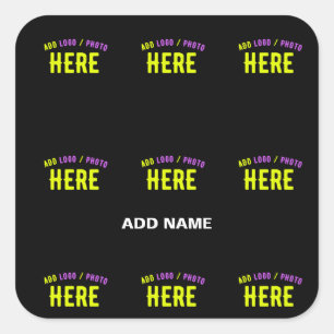 STYLISH MODERN CUSTOMIZABLE BLACK VERIFIED BRANDED SQUARE STICKER