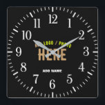 STYLISH MODERN CUSTOMIZABLE BLACK VERIFIED BRANDED SQUARE WALL CLOCK<br><div class="desc">THIS IS A DESIGN FITTING FOR EVERYONE.YOU CAN CHANGE, RESIZE OR ADD LOGO, PHOTO, TEXT AND COLOURS THE WAY YOU LIKE.THANK YOU.</div>