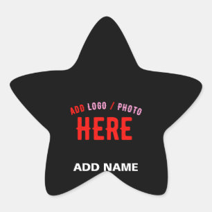 STYLISH MODERN CUSTOMIZABLE BLACK VERIFIED BRANDED STAR STICKER