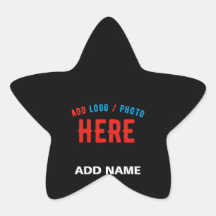 STYLISH MODERN CUSTOMIZABLE BLACK VERIFIED BRANDED STAR STICKER
