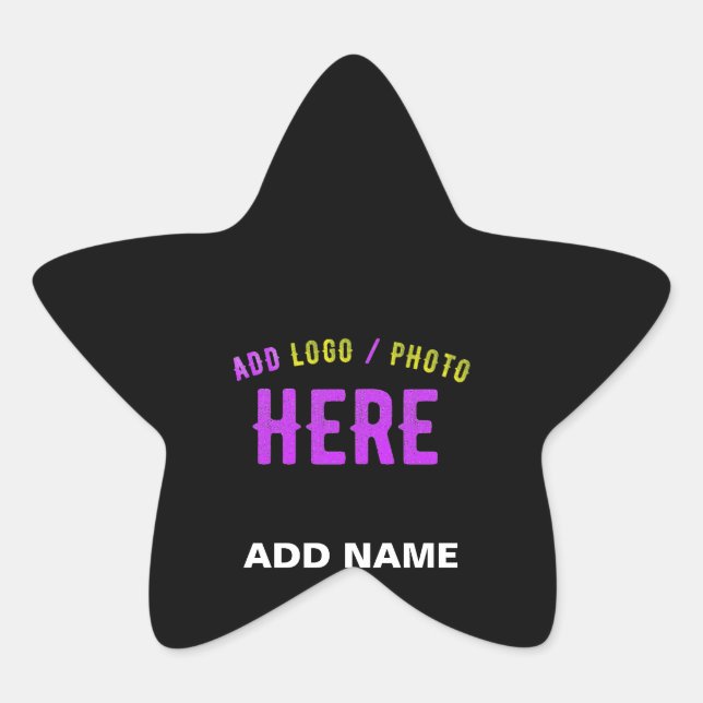 STYLISH MODERN CUSTOMIZABLE BLACK VERIFIED BRANDED STAR STICKER (Front)