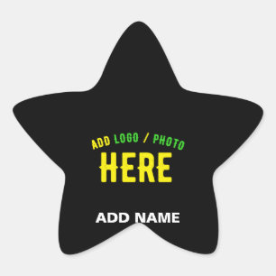 STYLISH MODERN CUSTOMIZABLE BLACK VERIFIED BRANDED STAR STICKER