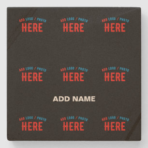 STYLISH MODERN CUSTOMIZABLE BLACK VERIFIED BRANDED STONE COASTER