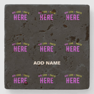 STYLISH MODERN CUSTOMIZABLE BLACK VERIFIED BRANDED STONE COASTER