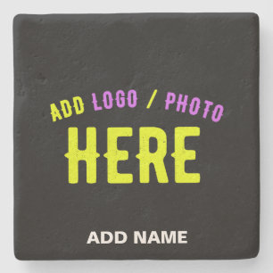 STYLISH MODERN CUSTOMIZABLE BLACK VERIFIED BRANDED STONE COASTER