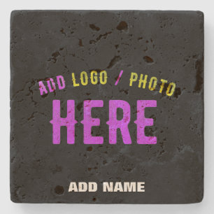 STYLISH MODERN CUSTOMIZABLE BLACK VERIFIED BRANDED STONE COASTER