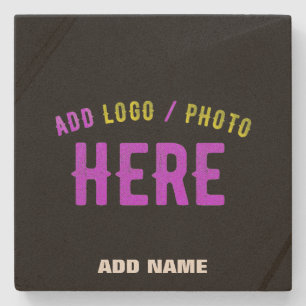 STYLISH MODERN CUSTOMIZABLE BLACK VERIFIED BRANDED STONE COASTER