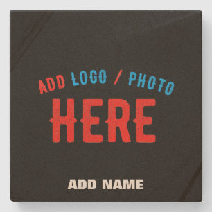 STYLISH MODERN CUSTOMIZABLE BLACK VERIFIED BRANDED STONE COASTER