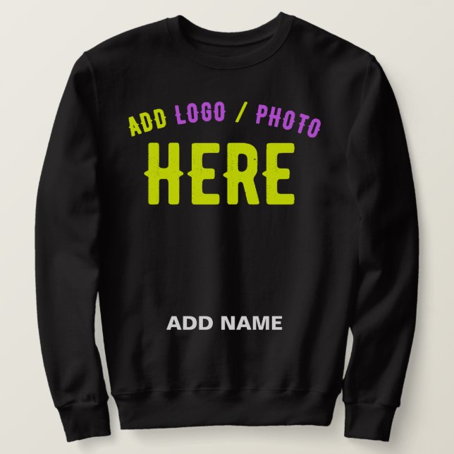 STYLISH MODERN CUSTOMIZABLE BLACK VERIFIED BRANDED SWEATSHIRT (Design Front)