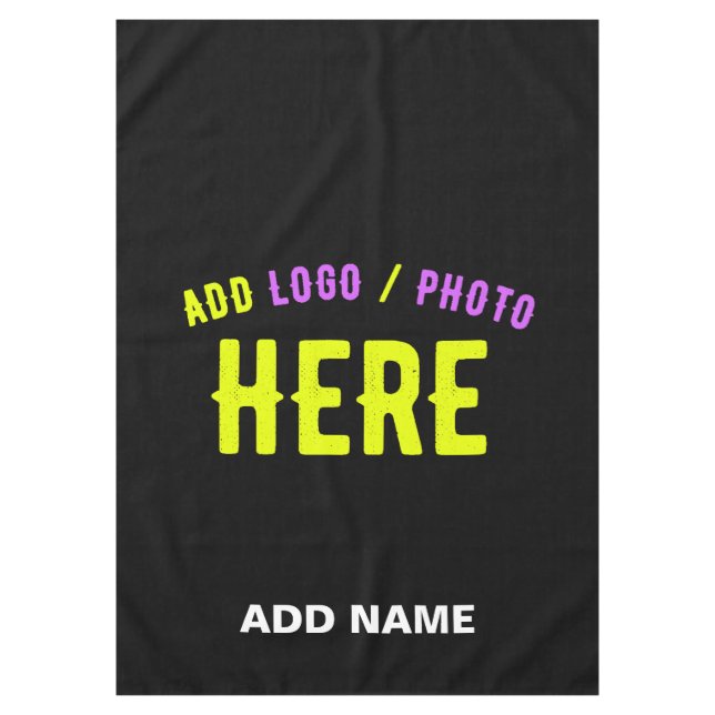STYLISH MODERN CUSTOMIZABLE BLACK VERIFIED BRANDED TABLECLOTH (Front)