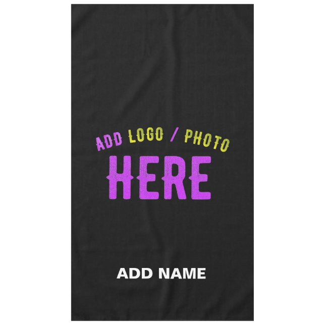 STYLISH MODERN CUSTOMIZABLE BLACK VERIFIED BRANDED TABLECLOTH (Front)