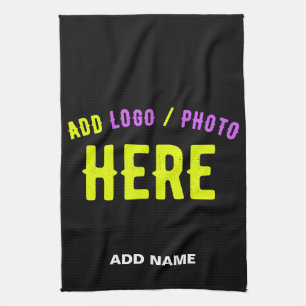 STYLISH MODERN CUSTOMIZABLE BLACK VERIFIED BRANDED TEA TOWEL