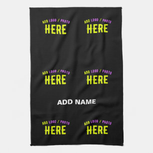 STYLISH MODERN CUSTOMIZABLE BLACK VERIFIED BRANDED TEA TOWEL