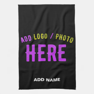 STYLISH MODERN CUSTOMIZABLE BLACK VERIFIED BRANDED TEA TOWEL