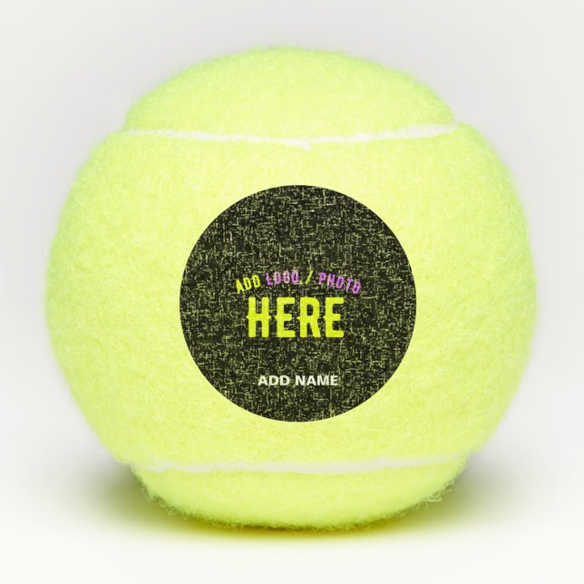 STYLISH MODERN CUSTOMIZABLE BLACK VERIFIED BRANDED TENNIS BALLS (Front)