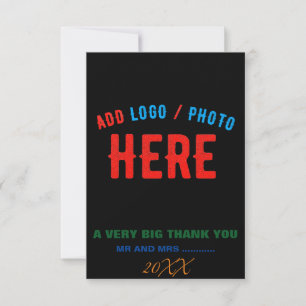 STYLISH MODERN CUSTOMIZABLE BLACK VERIFIED BRANDED THANK YOU CARD