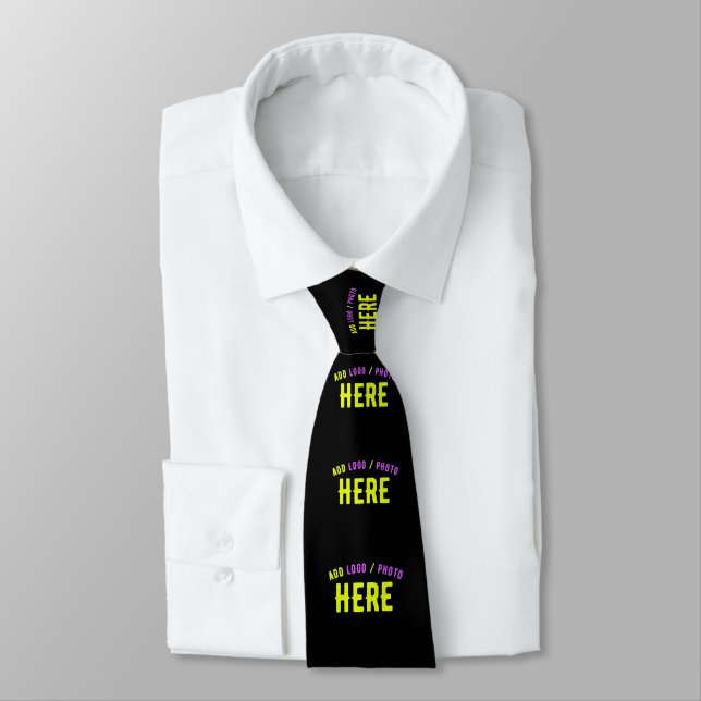 STYLISH MODERN CUSTOMIZABLE BLACK VERIFIED BRANDED TIE (Tied)