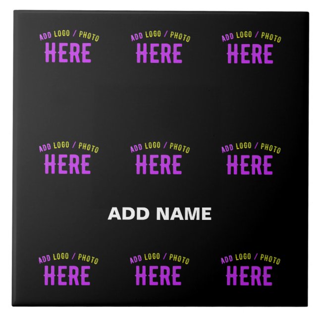 STYLISH MODERN CUSTOMIZABLE BLACK VERIFIED BRANDED TILE (Front)