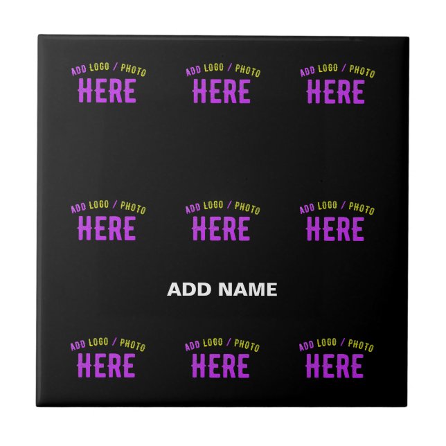 STYLISH MODERN CUSTOMIZABLE BLACK VERIFIED BRANDED TILE (Front)