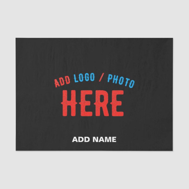 STYLISH MODERN CUSTOMIZABLE BLACK VERIFIED BRANDED TISSUE PAPER (Front)
