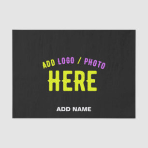 STYLISH MODERN CUSTOMIZABLE BLACK VERIFIED BRANDED TISSUE PAPER
