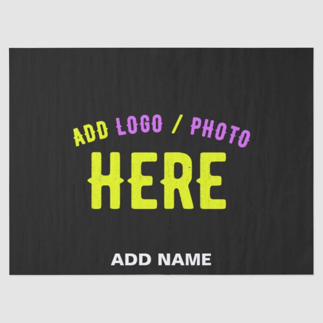 STYLISH MODERN CUSTOMIZABLE BLACK VERIFIED BRANDED TISSUE PAPER (Front)