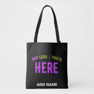 STYLISH MODERN CUSTOMIZABLE BLACK VERIFIED BRANDED TOTE BAG