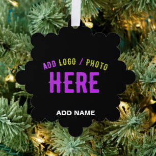 STYLISH MODERN CUSTOMIZABLE BLACK VERIFIED BRANDED TREE DECORATION CARD