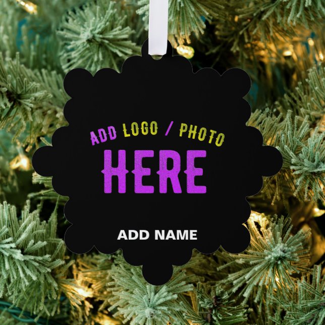 STYLISH MODERN CUSTOMIZABLE BLACK VERIFIED BRANDED TREE DECORATION CARD (Insitu (Tree))