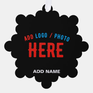 STYLISH MODERN CUSTOMIZABLE BLACK VERIFIED BRANDED TREE DECORATION CARD