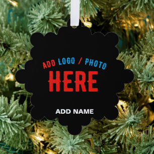 STYLISH MODERN CUSTOMIZABLE BLACK VERIFIED BRANDED TREE DECORATION CARD