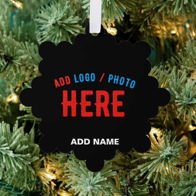 STYLISH MODERN CUSTOMIZABLE BLACK VERIFIED BRANDED TREE DECORATION CARD (Insitu (Tree))